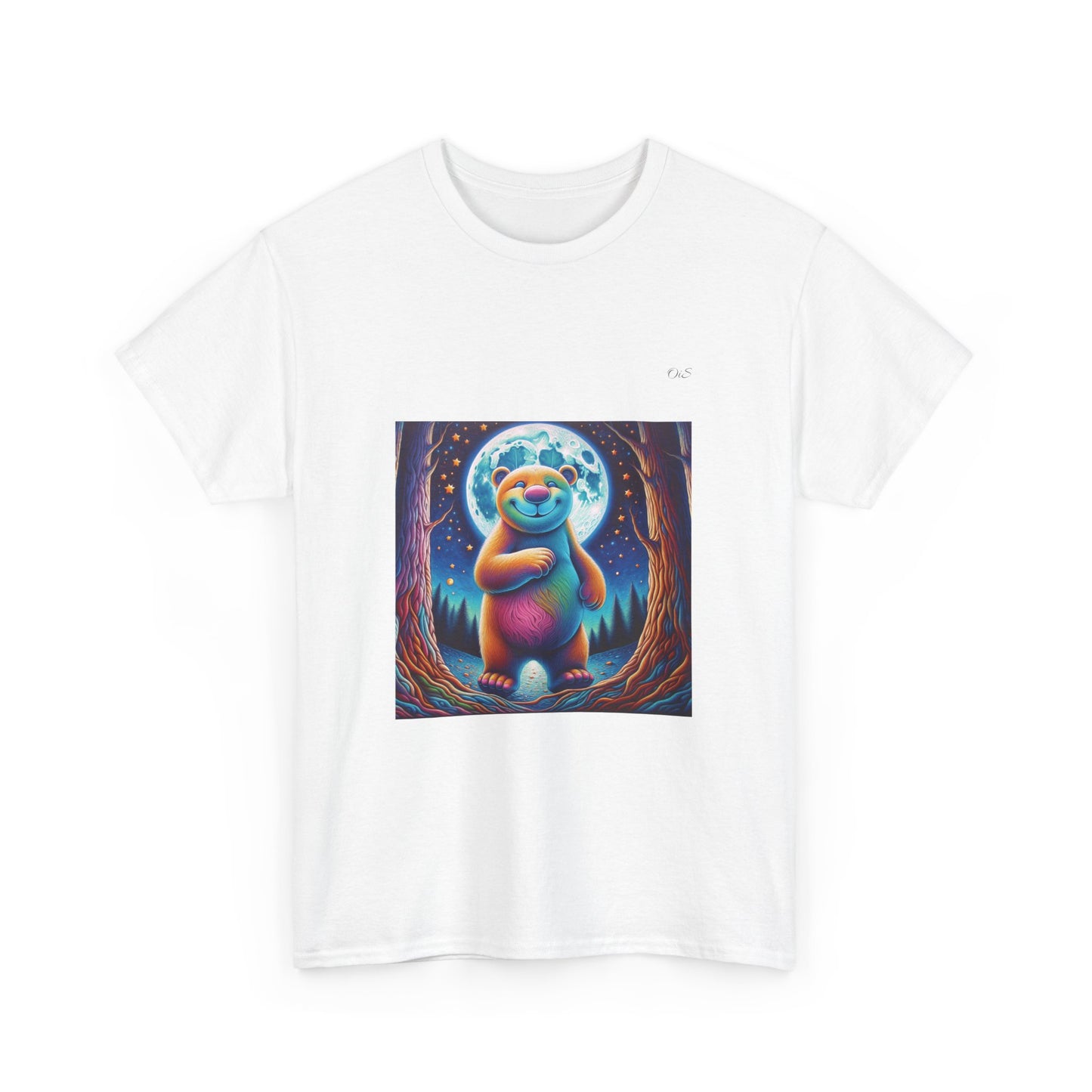 Whimsical Bear Unisex Heavy Cotton Tee - Cozy Design for Nature Lovers