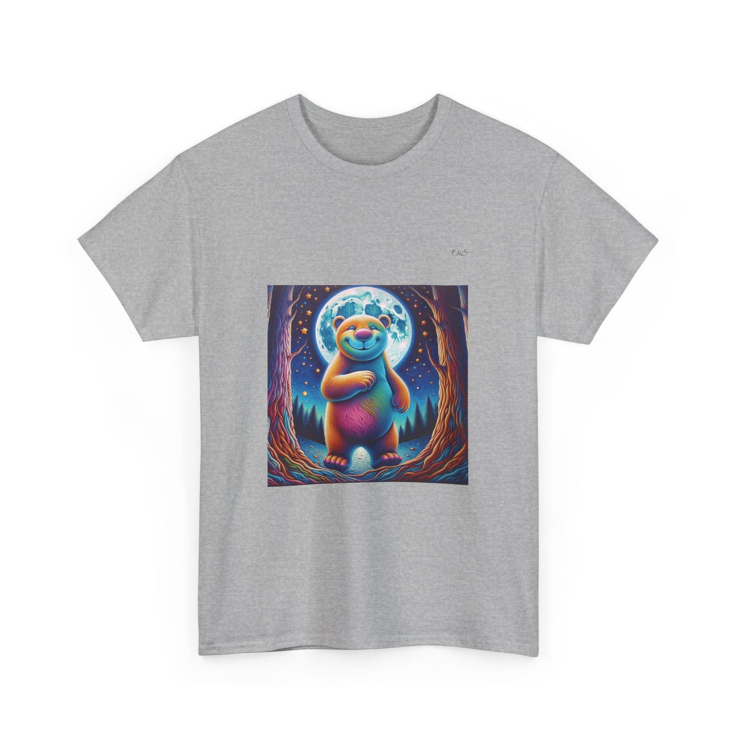 Whimsical Bear Unisex Heavy Cotton Tee - Cozy Design for Nature Lovers