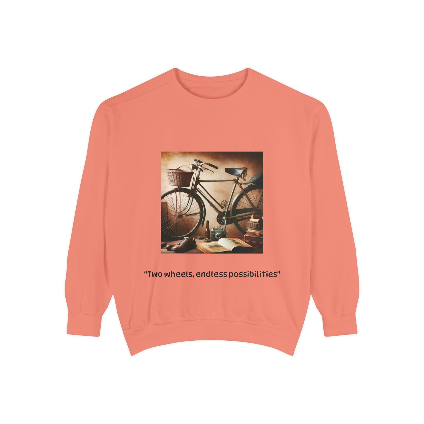 Vintage Bicycle Sweatshirt - "Two Wheels, Endless Possibilities" - Unisex Garment-Dyed Comfort