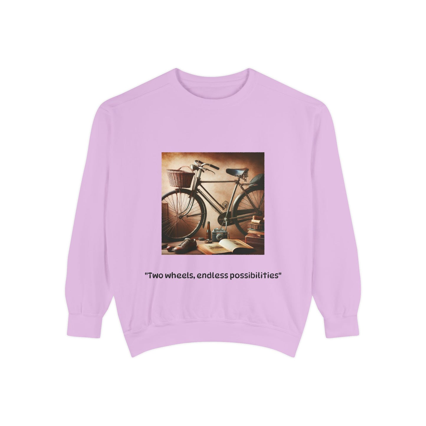 Vintage Bicycle Sweatshirt - "Two Wheels, Endless Possibilities" - Unisex Garment-Dyed Comfort